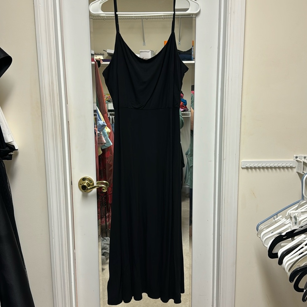 Loft Black midi dress. Never worn.